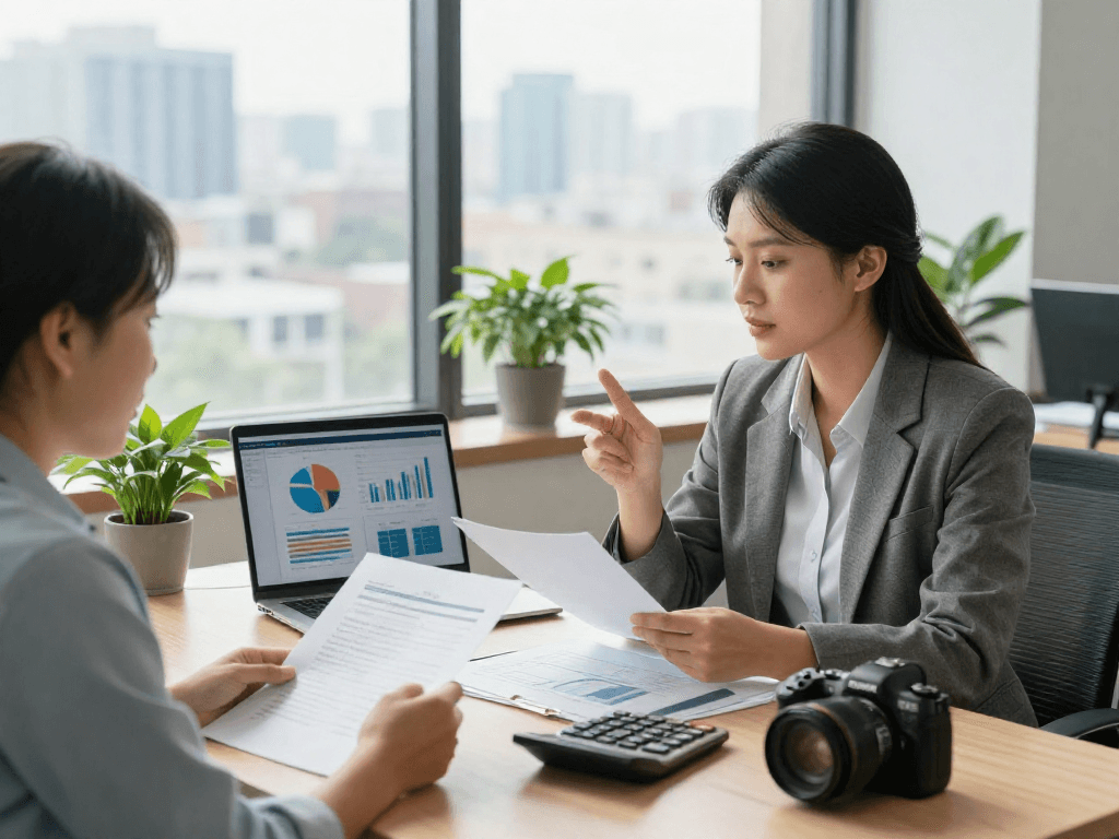 Financial counseling session at https://credit-consolidation.ca/ with advisor and client discussing debt consolidation options.