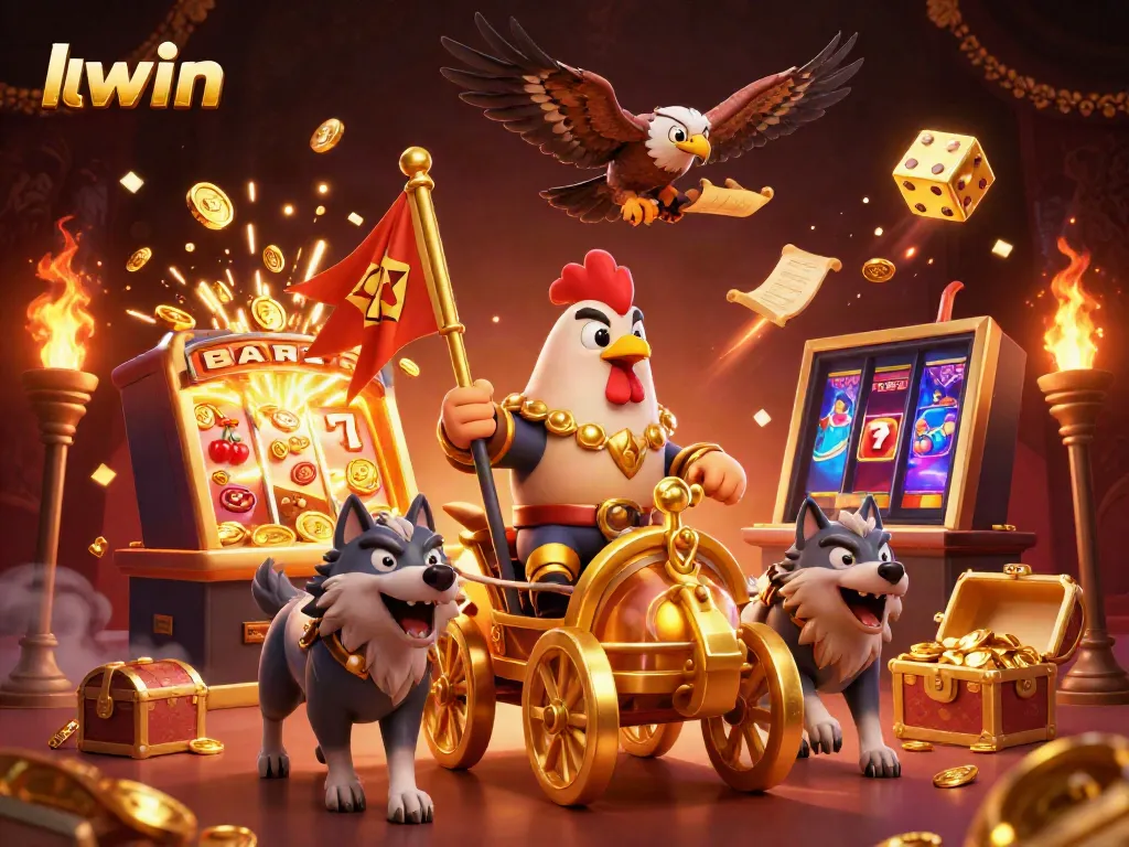 Experience excitement at llwin with a golden war chariot, slot machine bursts, and dynamic games.
