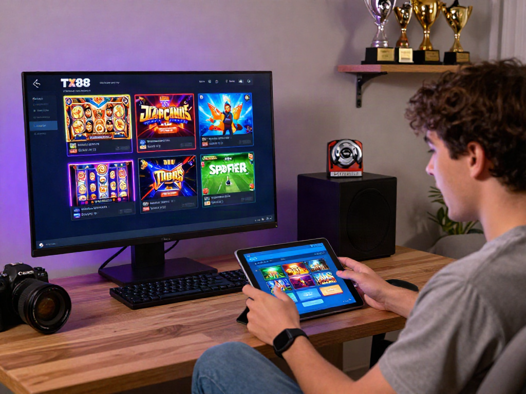 TX88 online gaming platform showing dynamic game selections for an exciting user experience.
