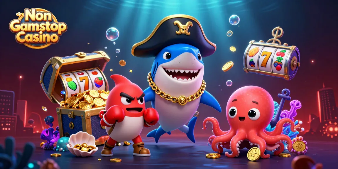 Engage in thrilling gaming at Non Gamstop Casino with vibrant underwater characters and dynamic slot elements.