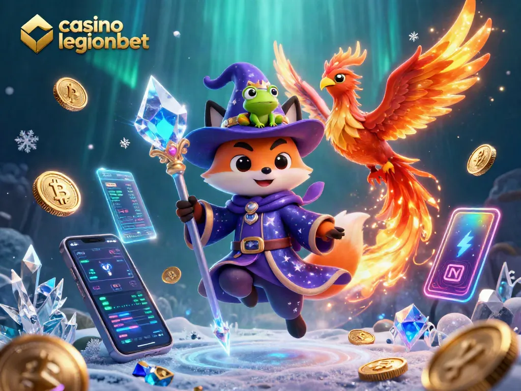 Play thrilling games at casino legionbet with mystical characters and vibrant crypto elements.