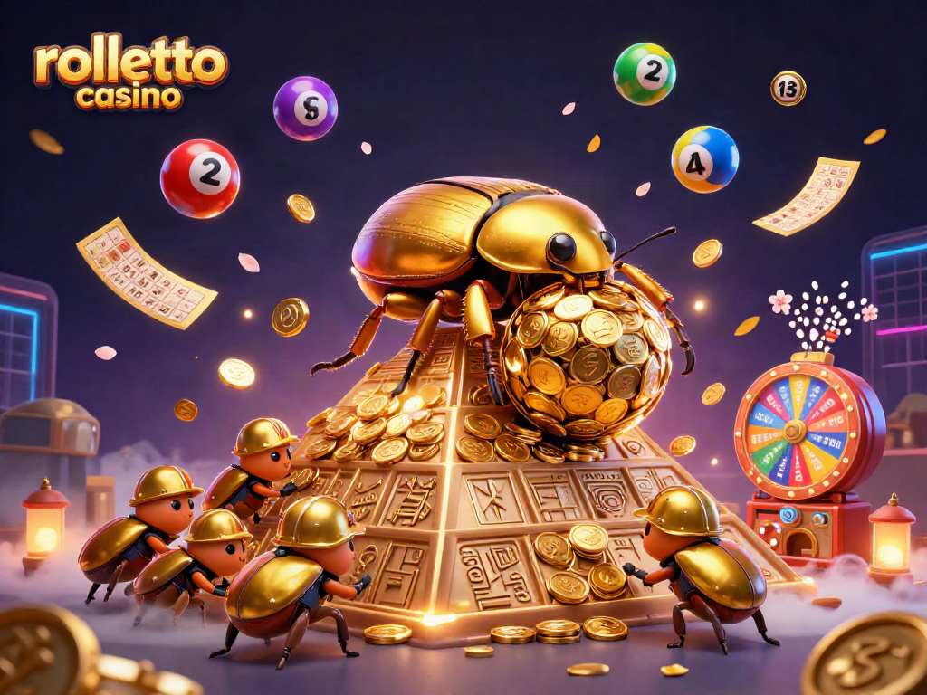 Experience rolletto casino excitement with vibrant golden beetles and dynamic gaming elements.