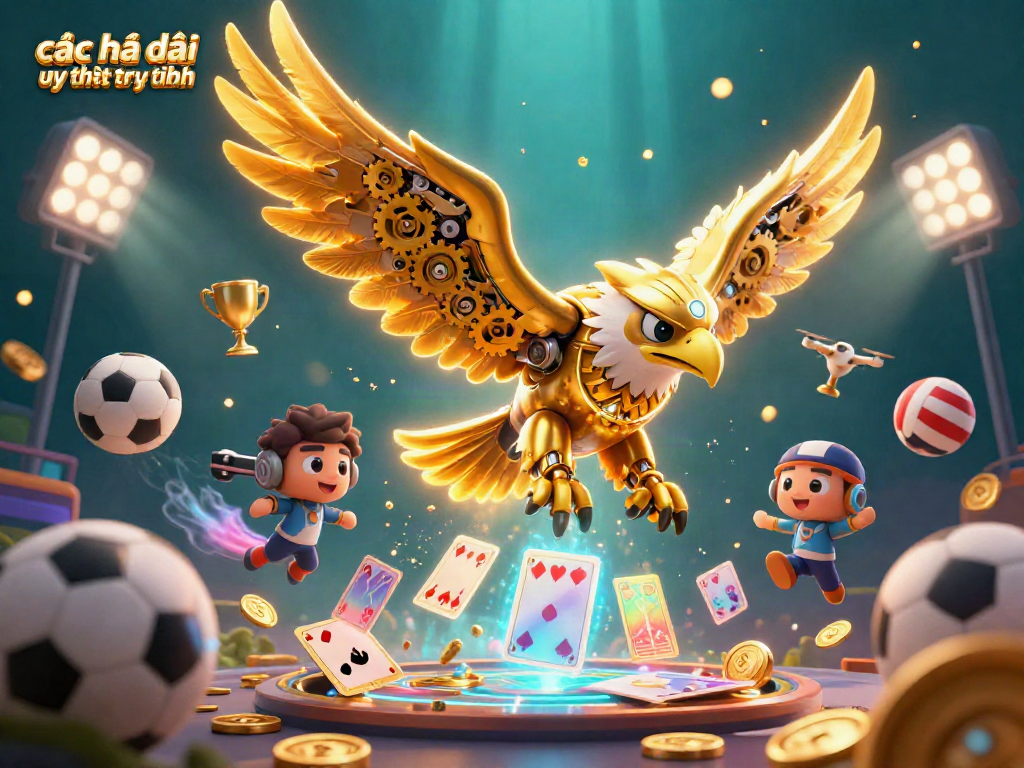 Engage with các nhà cái uy tín trực tuyến through thrilling sports betting illustrated by dynamic 3D characters.