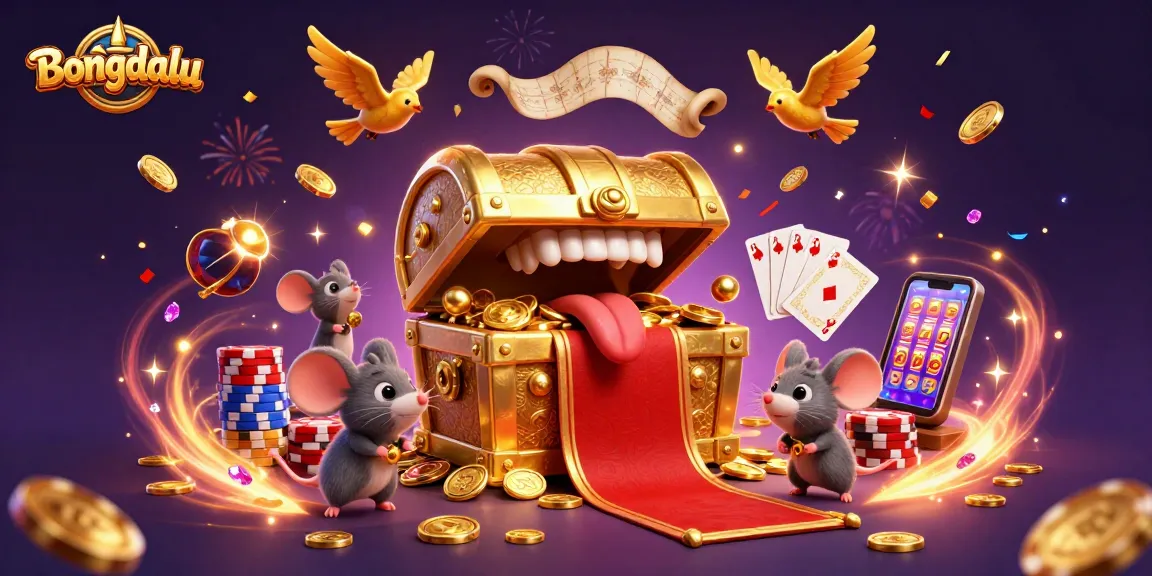 Engage with Bongdalu to win exciting rewards, featuring vibrant 3D casino elements.