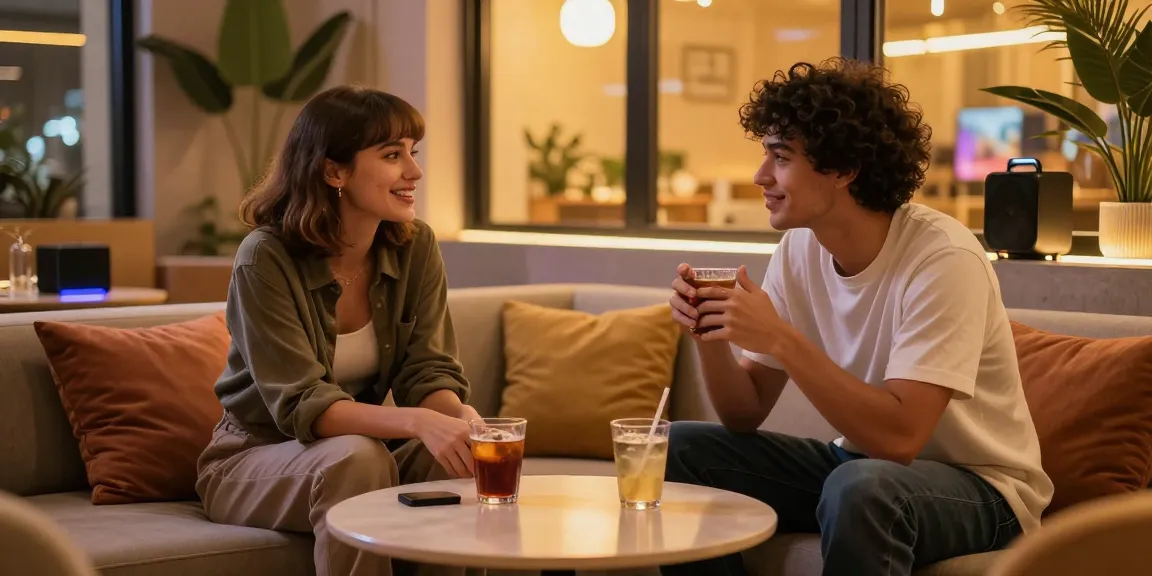 Engaging NSFW AI chat characters in a cozy lounge setting