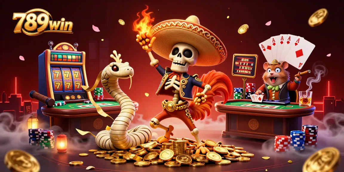 Engage in thrilling casino excitement with 789win's vibrant gaming scene featuring iconic characters.